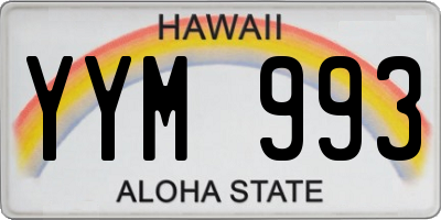 HI license plate YYM993