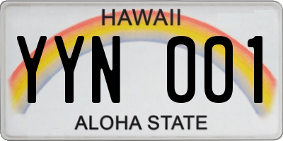 HI license plate YYN001