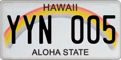 HI license plate YYN005