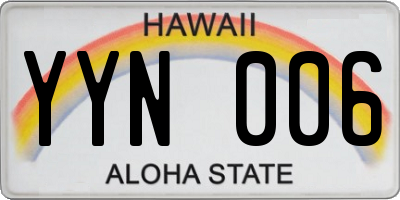 HI license plate YYN006