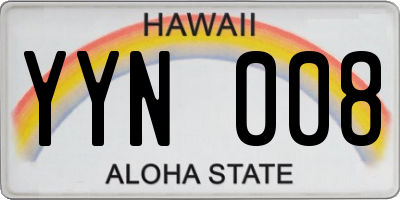HI license plate YYN008
