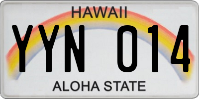 HI license plate YYN014