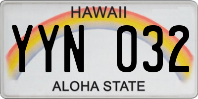 HI license plate YYN032