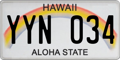 HI license plate YYN034