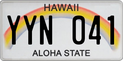 HI license plate YYN041