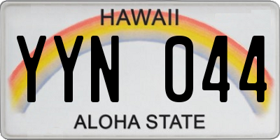 HI license plate YYN044
