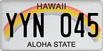 HI license plate YYN045