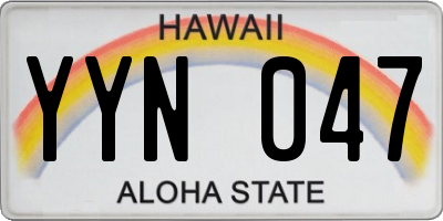 HI license plate YYN047
