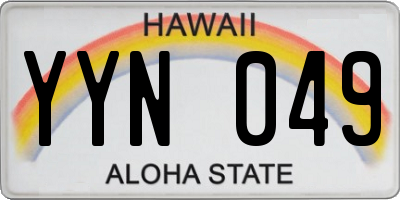 HI license plate YYN049
