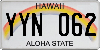 HI license plate YYN062