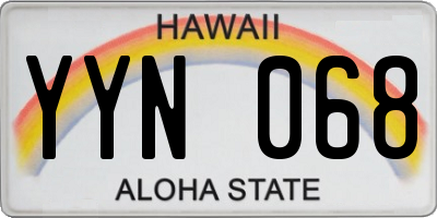 HI license plate YYN068