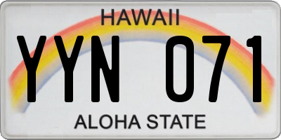 HI license plate YYN071