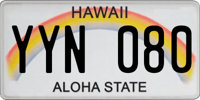 HI license plate YYN080