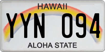HI license plate YYN094