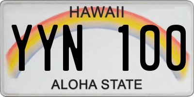 HI license plate YYN100