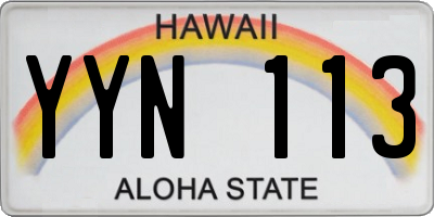 HI license plate YYN113