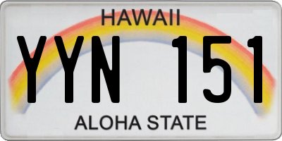 HI license plate YYN151