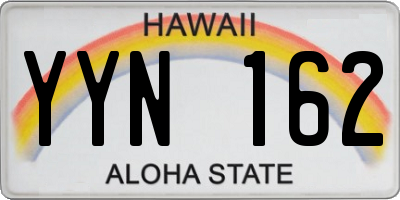 HI license plate YYN162