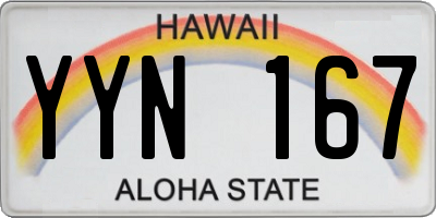 HI license plate YYN167