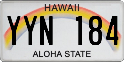 HI license plate YYN184