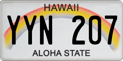 HI license plate YYN207