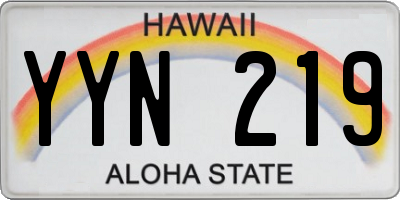 HI license plate YYN219