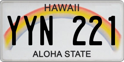 HI license plate YYN221
