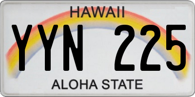 HI license plate YYN225
