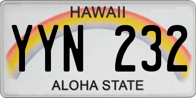 HI license plate YYN232