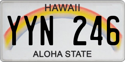 HI license plate YYN246