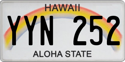 HI license plate YYN252