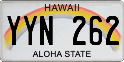 HI license plate YYN262