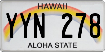 HI license plate YYN278