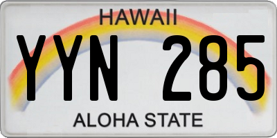 HI license plate YYN285