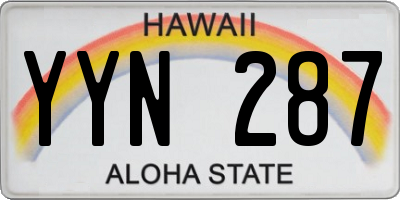 HI license plate YYN287