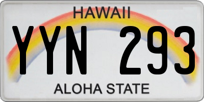 HI license plate YYN293