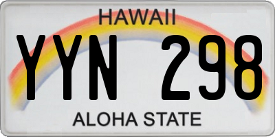 HI license plate YYN298