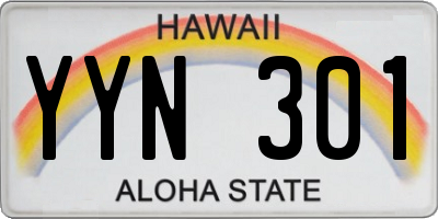 HI license plate YYN301