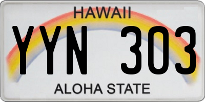 HI license plate YYN303