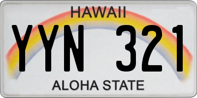 HI license plate YYN321