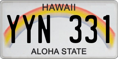 HI license plate YYN331