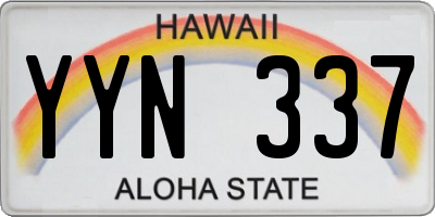 HI license plate YYN337