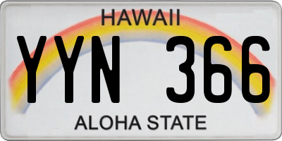 HI license plate YYN366