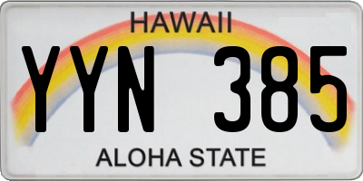 HI license plate YYN385