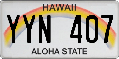 HI license plate YYN407