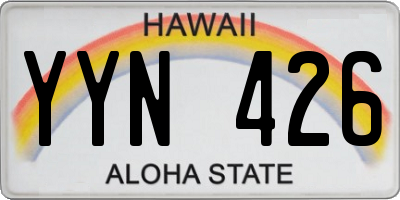HI license plate YYN426