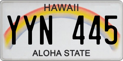 HI license plate YYN445