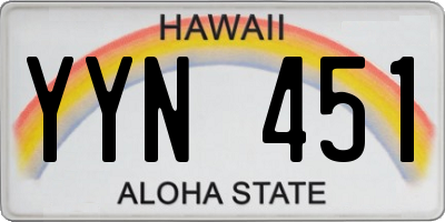 HI license plate YYN451