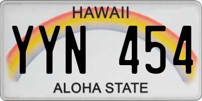 HI license plate YYN454