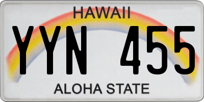 HI license plate YYN455